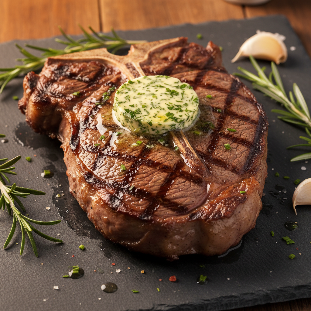 Tbone Steak with Califlower Mash Potatoes